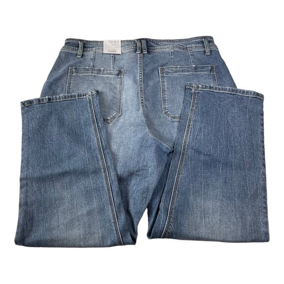 Time and Tru Womens Size 14 Utility Slim High Rise Denim Blue Jeans Medium Wash - Picture 8 of 13